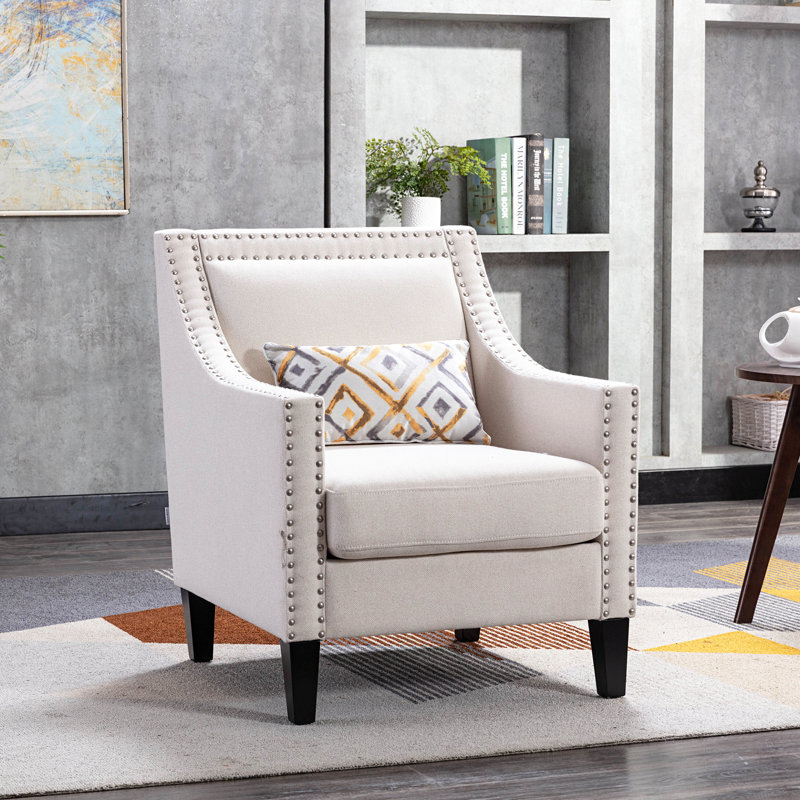 Red Barrel Studio® Accent Armchair Living Room Chair With Nailheads